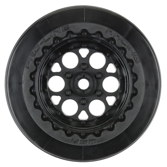 1/10 Showtime+ Wide Rear 2.2"/3.0" 12mm Drag Wheels (2) Black