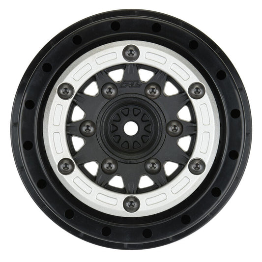 1/10 Raid Bead-Loc Fr/Rr 2.2"/3.0" 12 14mm SC Wheels (2) Silvr/Blk