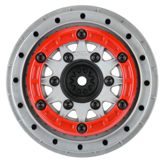1/10 Raid Bead-Loc F/R 2.2"/3.0" 12 14mm SC Wheels (2) Red/Grey