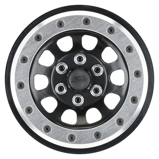 1/6 Steelies Stamped Steel 2.9" Dual Offset SCX6 Wheels Silver/Black