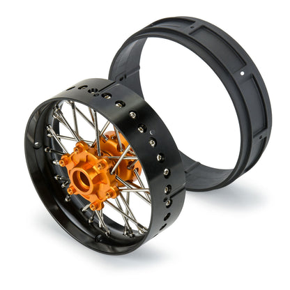 1/4 Pro-Spec Aluminum V2 Bead Front Wheel Black/Gold (1) Promoto-SM