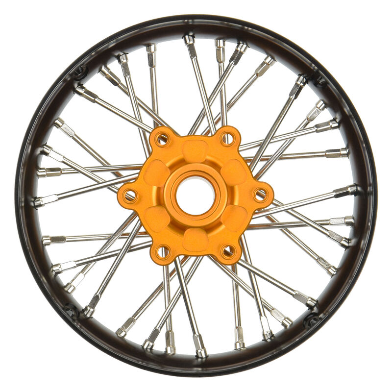 1/4 Pro-Spec Aluminum V2 Bead Front Wheel Black/Gold (1) Promoto-SM