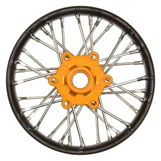 1/4 Pro-Spec Aluminum V2 Bead Front Wheel Black/Gold (1) Promoto-SM