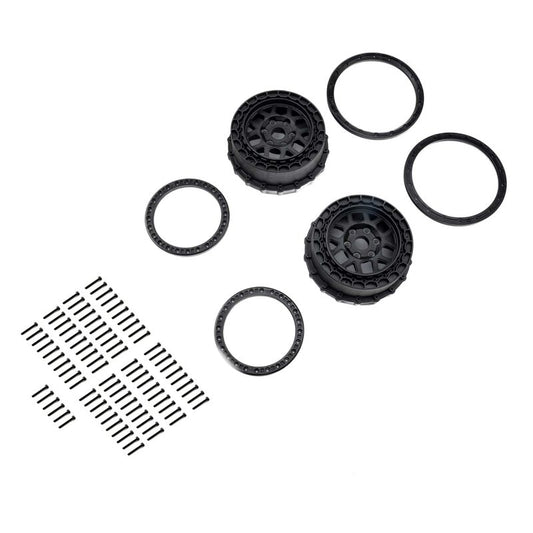 Wheel and Beadlock Set Black (2) 5IVE-T 3.0