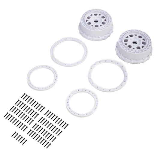 Wheel and Beadlock Set White (2) 5IVE-T 3.0