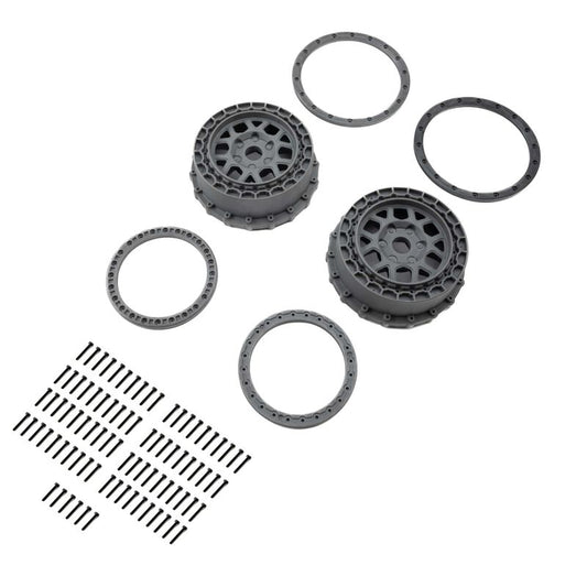 Wheel and Beadlock Set Grey (2) 5IVE-T 3.0