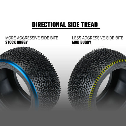 1/10 Hexon CR3 Rear 2.2" Carpet Buggy Tyres (2)