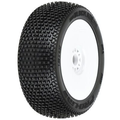 1/8 Blockade S3 Front/Rear Buggy Tyres Mounted 17mm White (2)