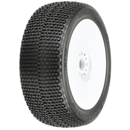 1/8 Buck Shot S3 Front/Rear Buggy Tyres Mounted 17mm White (2)