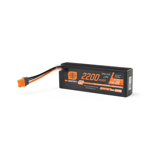 7.4V 2200mAh 2S 30C Smart G2 LiPo Battery IC2 SmartFit Case