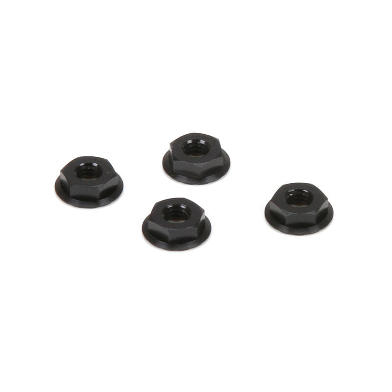 M4 Aluminium Serrated Nuts Low Profile Black 4