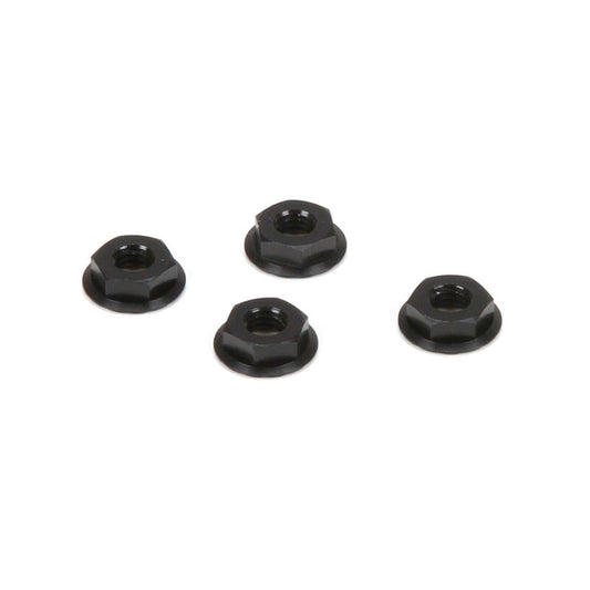 M4 Aluminium Serrated Nuts Low Profile Black 4