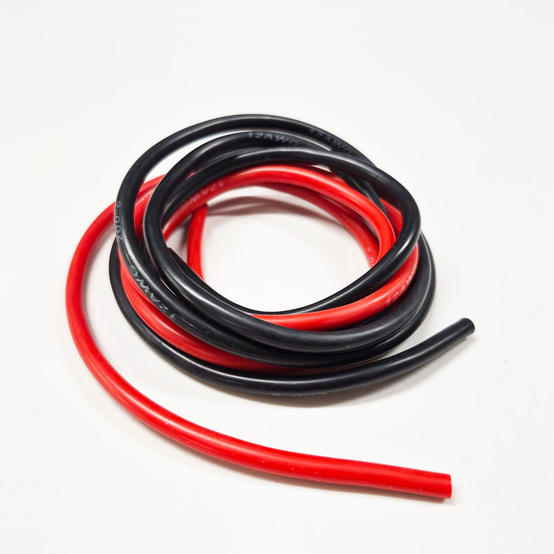 12 AWG Black/Red Wire Set (1m Each)